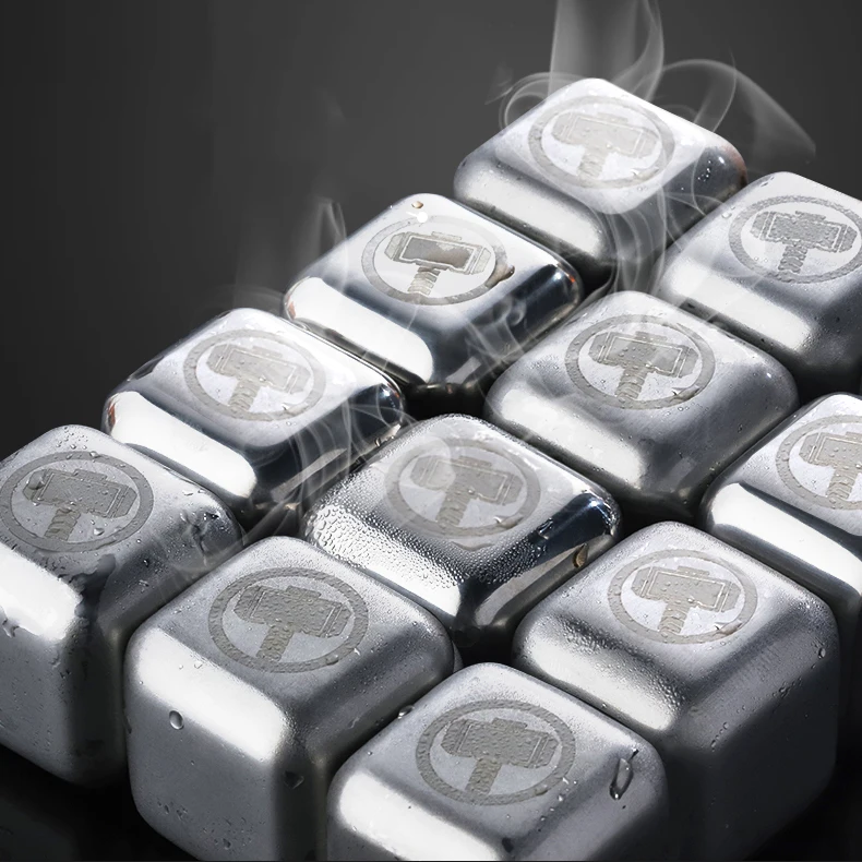 Reusable Golden Whiskey Stones Ice Cubes Chilling Rocks whisky cooler whiskey ice bucket champagne beer cooler stainless steel ice cubes whiskey stones ice bucket