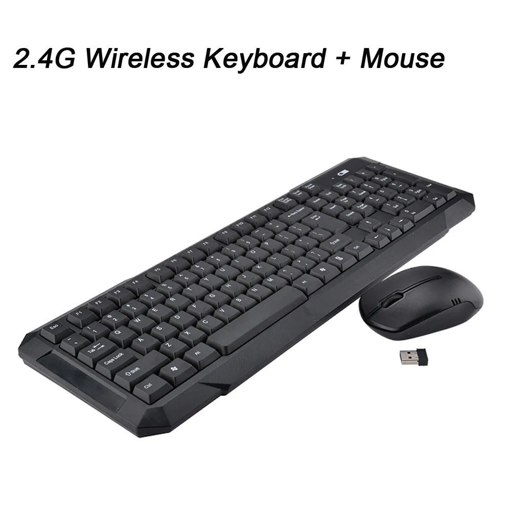 

New 2.4G Mini Wireless Keyboard And Optical Mouse Combo Black For Desktop PC Ergonomic Gaming Keyboard And Mouse Set