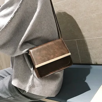 

Fashion Small Square Bag Simple Magnetic WOMEN'S Solid Color Shoulder Bag