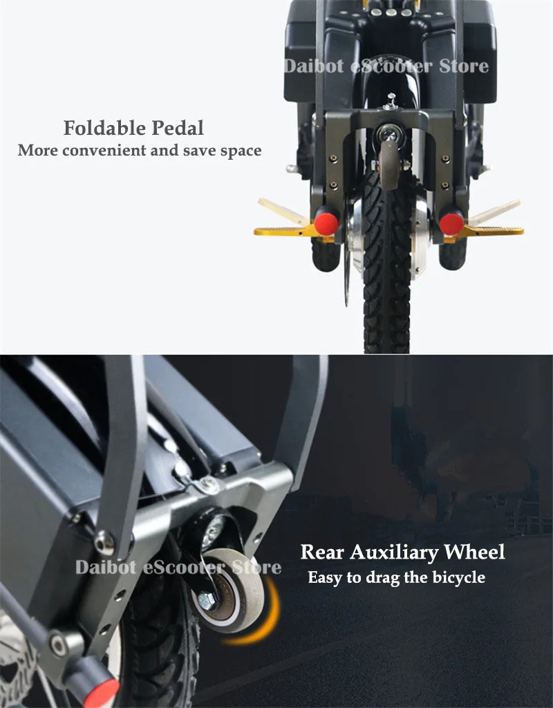 Daibot Fast Electric Scooter 3 Wheels Electric Bicycle 14 Inch 48V 350W One Button Portable Folding Electric Bike For Adults (21)
