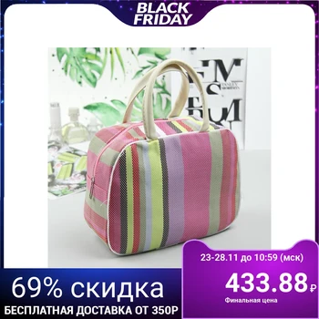 

Bath vanity case, zip compartment, 2 handles, pink