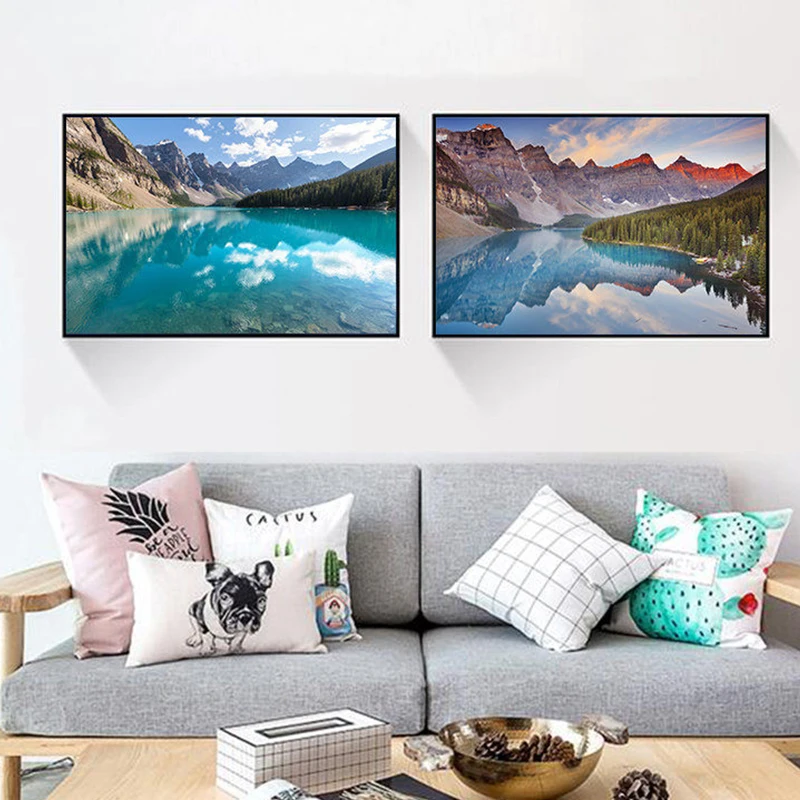 Hermosa Foto De Montana Arte De La Pared Del Paisaje Del Lago De