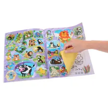 Обучающая раскраска Рисование игрушки животные детские Рисование книга для детских поделок Сделай Сам игрушка ребенок с наклейками