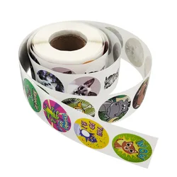 200 Different Pattern 500 Pieces / Roll of Kids Reward Stickers for Kids Awesome Brilliant Classroom Teacher Cute Face Sticker