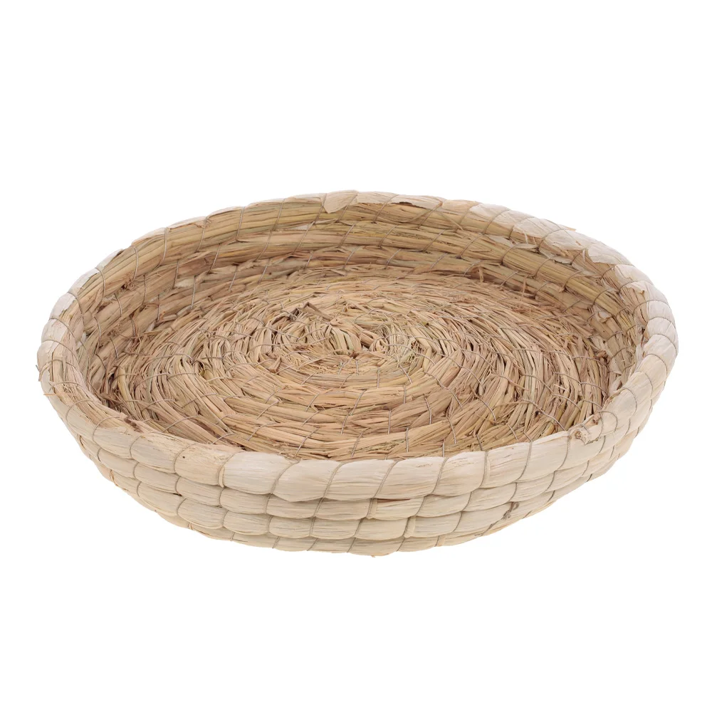 Khaki Соломенный коврик для кошки ручной Когтеточка подстилка для гнезда кошка соломенная ткачество Подушка кровать для кошек птицы кролики аксессуары для домашних животных - Цвет: Khaki
