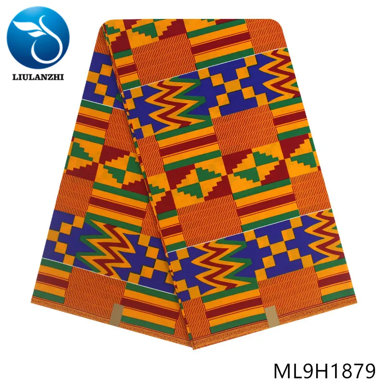 ML9H1879 LIULANZHI нигерийская восковая ткань s 6 ярдов/партия африканская настоящая восковая ткань для платья новая Анкара восковая печать ткань ML9H1870-ML9H1894 - Цвет: ML9H1879