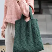 Корейская версия простой сумка с вставкой из шерсти дикого цвета хлопок тканая сумка