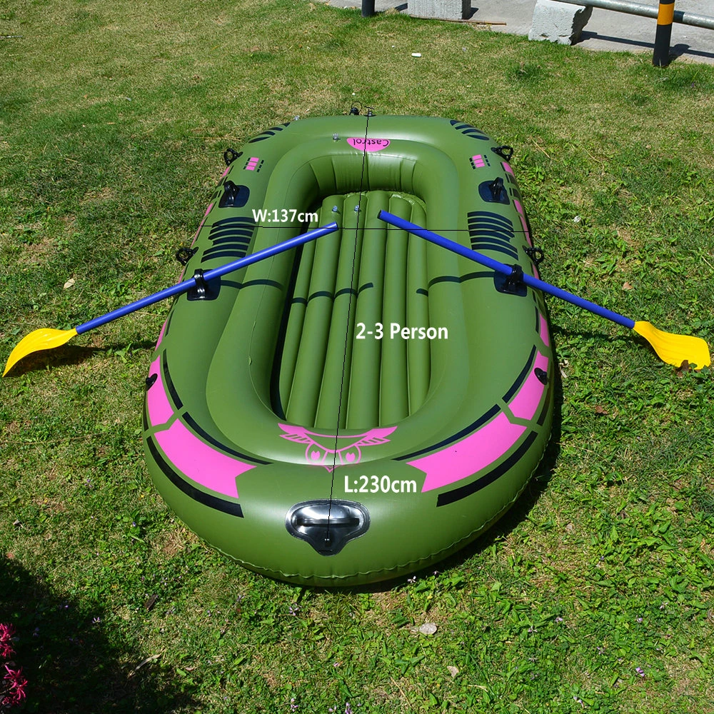 1 Set 2 - 3 Person Portable Inflatable Boat High Strength PVC Rubber Fishing Boat 230x137cm with Paddles Pump Patching Kit (12)_