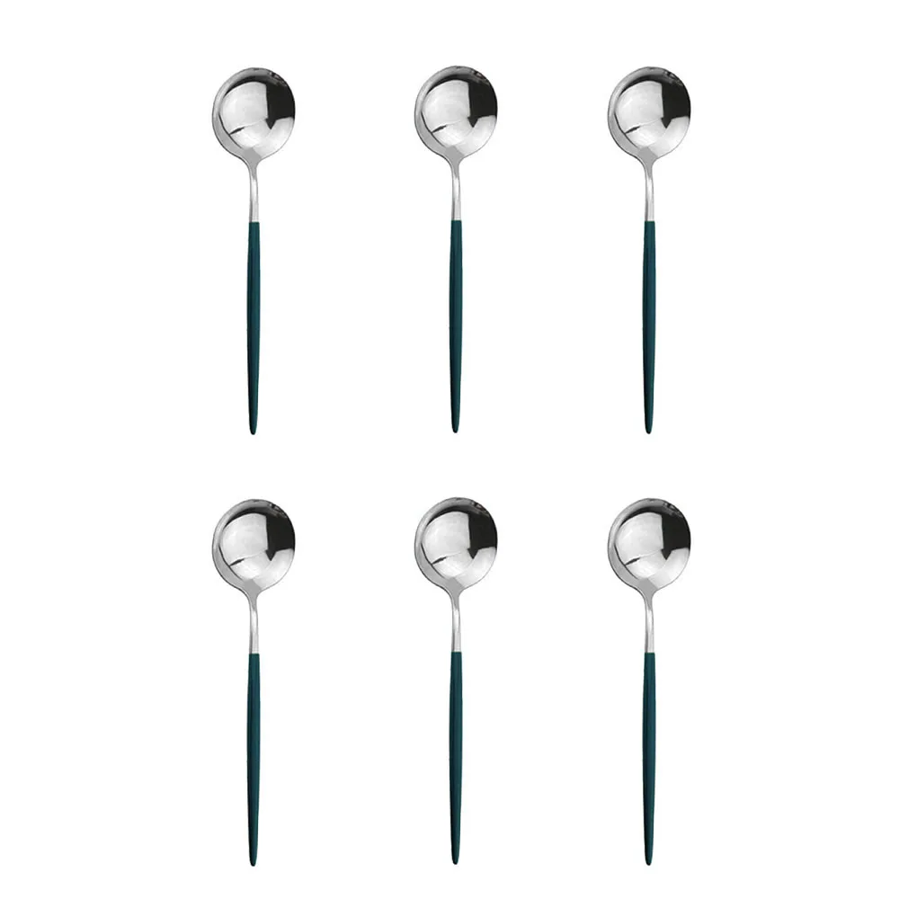 6Pcs Green Silver