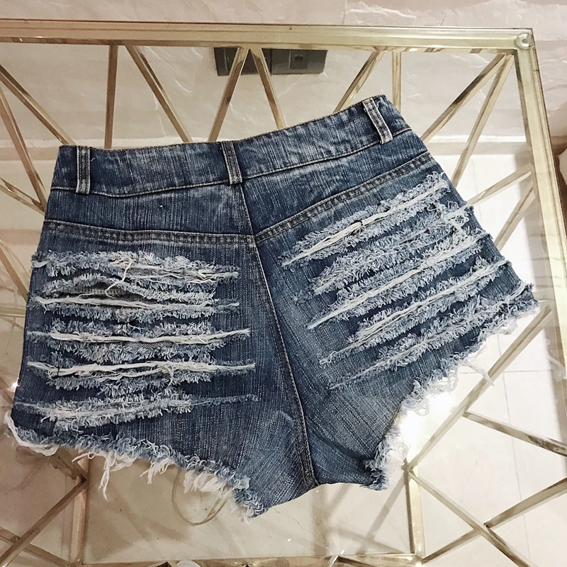 Casual Mini Short Jeans Booty Ripped Holes Club Party Outfit Jkp4672