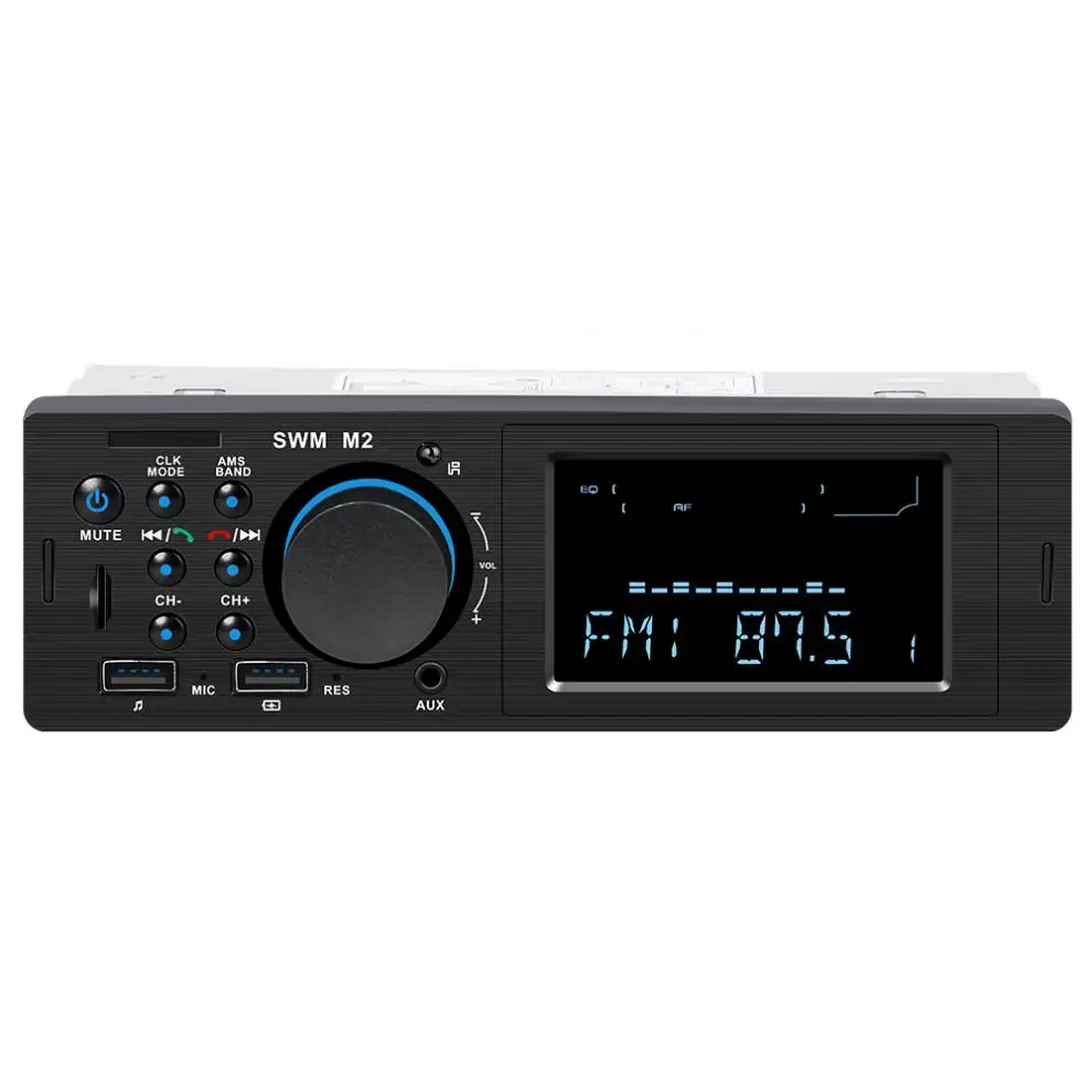 Universal In-Dash Dual USB Bluetooth Multifunctional Car Stereo Radio FM Aux Input MP3 Audio Player with Fast Phone Charging