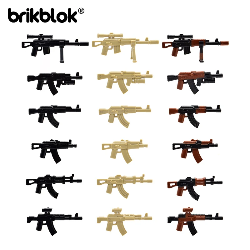 10 шт./лот WW2 Военная серия AK винтовка AKM SV 12 GL Apoc MOC оружие строительные блоки