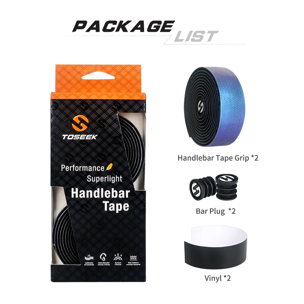 Bike handlebar tape Road Bike Noctilucent Speed Handlebar Tapes Light Reflective Dazzle Cycling Bar Tape PU Leather Colorful Bicycle Fork Grip Tape