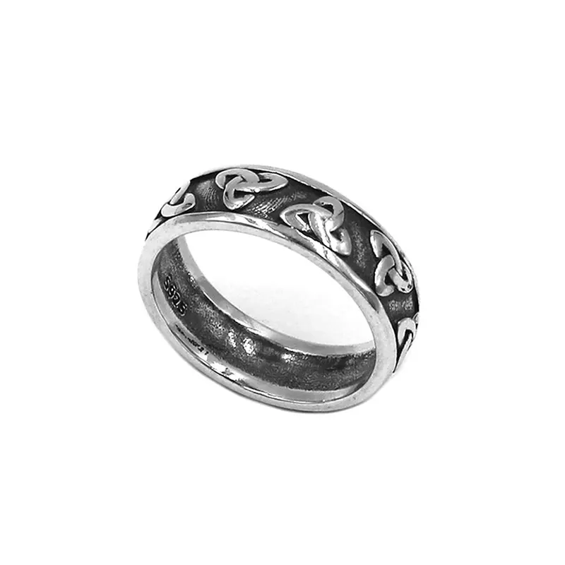 Мода S925 стерлингового серебра кельтское кольцо с узором Claddagh ирландские украшения викинга серебряное байкерское обручальное кольцо для женщин девочек 945B