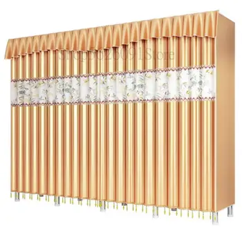 

Wardrobe Simple Cloth Wardrobe All Steel Frame Steel Tube Thickening Rental Housing Accept Cloth Art Canvas Wardrobe Hanging