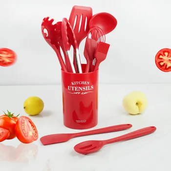 

Wooden Silicone Kitchen Utensil Set Nonstick Utensils Cooking Tool Spoon Soup Ladle Turner Spatula Cookware Home Baking Gadget