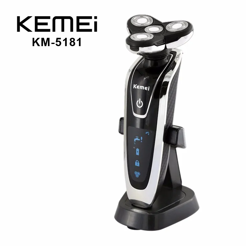 Kemei 4 в 1 бритвенный станок, триммер для носа, зубная щетка для мужчин, набор электробритва, инструменты для ухода за лицом, KM-5181, перезаряжаемый