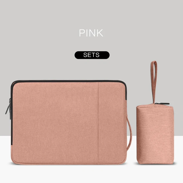 Laptop Case Waterproof Notebook Sleeve 13.3 14 15 15.6 inch For Macbook M1 Air Pro HP Acer Xiami Huawei Lenovo Laptop bag cover PINK SETS
