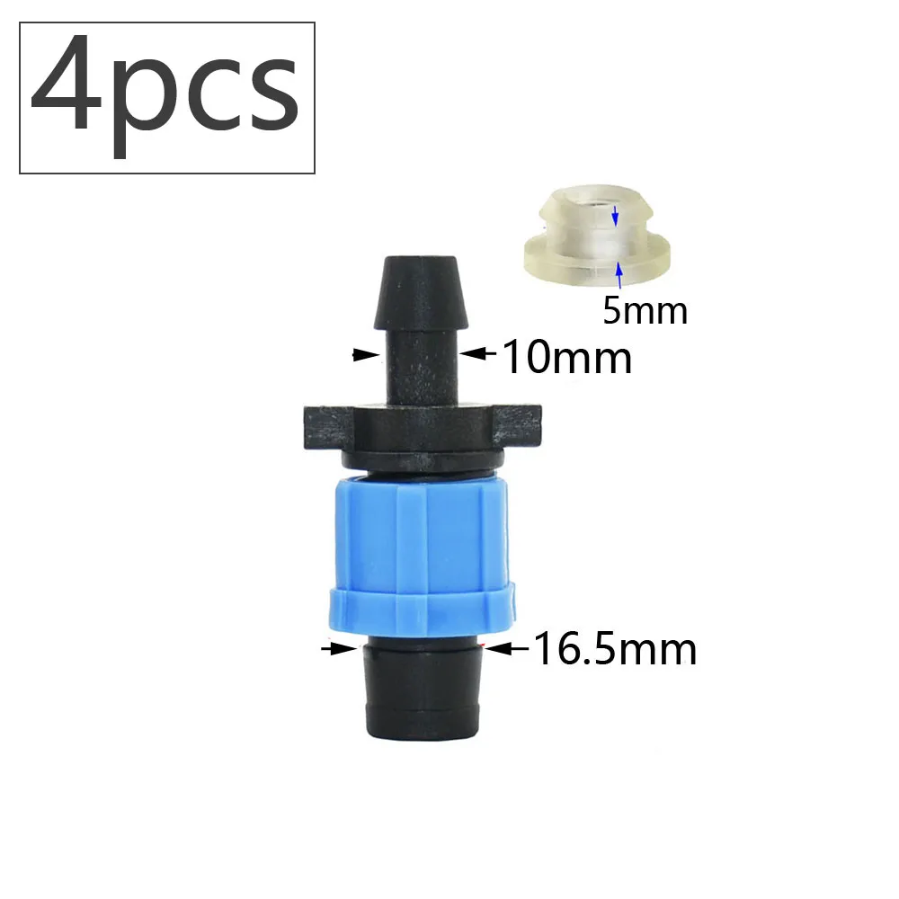 16mm 5/8'' Drip Irrigation Tape Shut-Off Valve Elbow Tee End Plug Thread Lock Connector Garden Watering Pipe Hose Joints