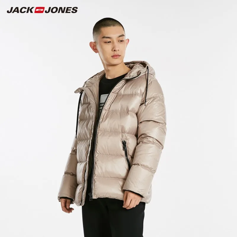 JackJones зимний мужской пуховик с капюшоном, короткое пальто, мужская одежда 218412556 - Цвет: Gray