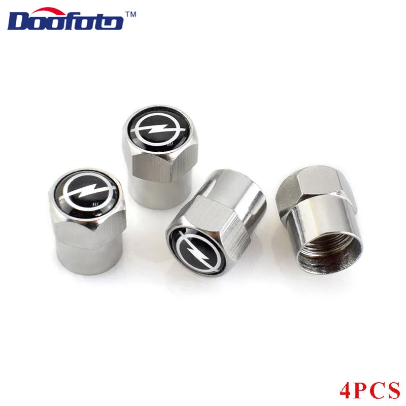 Doofoto 4x автомобильный клапан колпачки для Opel Astra j Insignia Astra g Corsa Zafira b Mokka Vivaro Meriva аксессуары колпачок стержня шин - Цвет: Silver