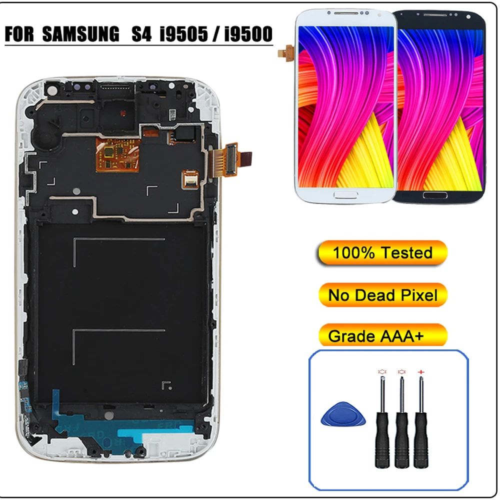 

100% tested LCD Display For Samsung S4 I9505 LCD I9500 i9505 LCD For Samsung Galaxy S4 LCD Screen Touch digitizer Assembly