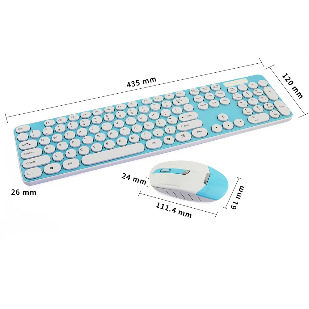 Ультра-тонкий 2,4 ГГц Беспроводная клавиатура и мышь комбо шоколад Keycap мышь набор с приемником для детей ПК ноутбук, настольный компьютер