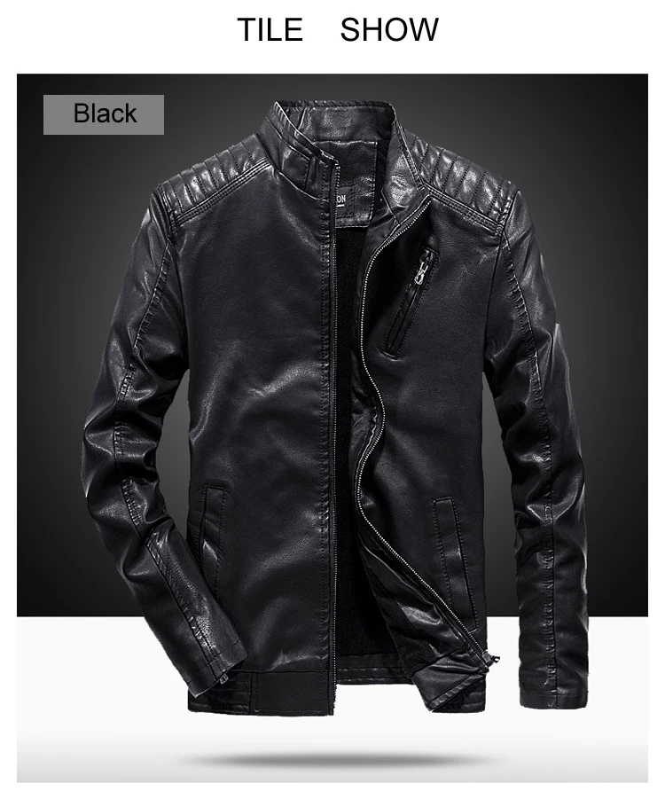 Осень Новая мода стенд воротник Chaqueta Cuero Moto