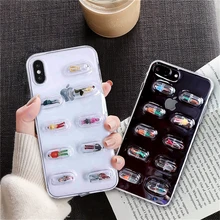 Мягкий чехол для таблеток, капсул, людей, Забавный мобильный телефон чехол для iPhone 6S 6 Plus 7Plus 8 8Plus X XR XS MAX, чехол для телефона