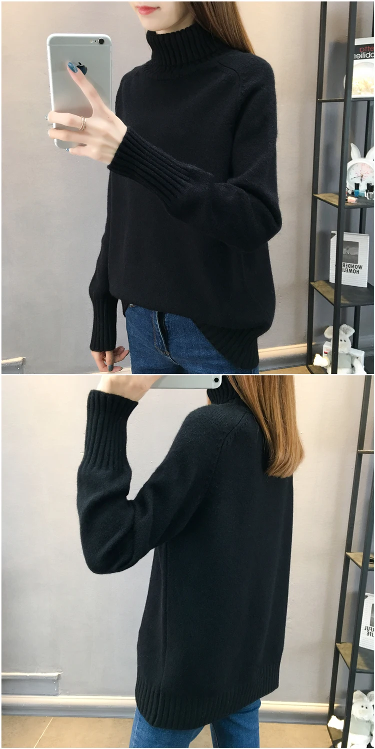 Fdfklak Casual new pull femme pullover sweater women thick warm knit top woman winter clothes turtleneck women's sweaters