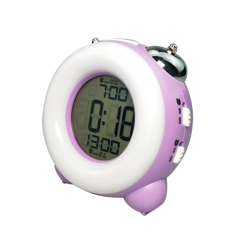 

Easy Reading Circular Heavy Sleepers Room Alarm Clock Multifunction Night Light With Dual Setting Non Ticking Loud Children