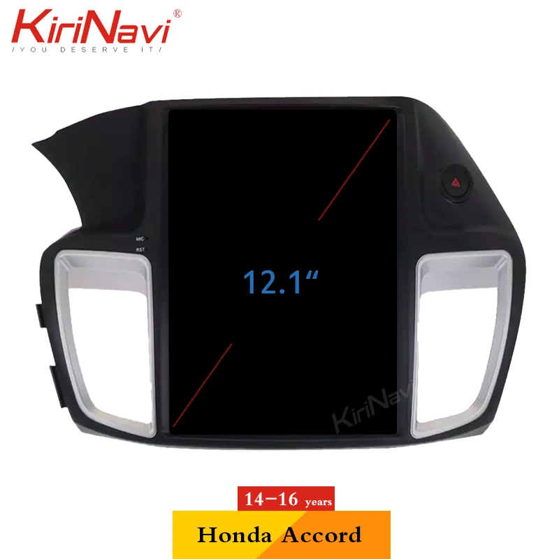 Top KiriNavi 12.1" 1 Din Android 8.1 Car Radio For Honda Accord Car Dvd Multimedia Player Android Auto GPS Navigation 2014-2016 WIFI 1