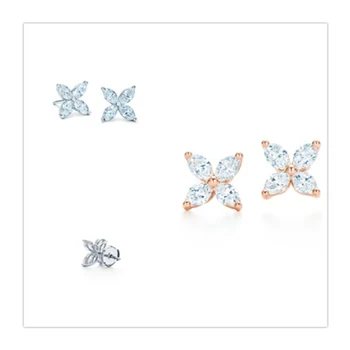 

2020 New High Quality Zircon Plant Charm Earrings Original 100% S925 Sterling Silver Ladies Fashion Birthday Gift Free Shipping