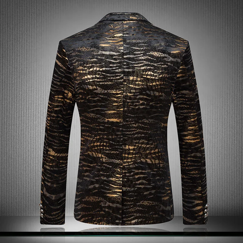 Классический мужской блейзер с леопардовым принтом Homme Veste Леопардовый принт бархатный блейзер мужской модный Блейзер мужские костюмы