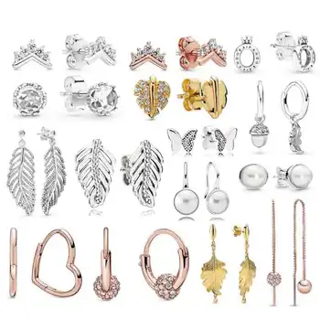 

PDB ED 19 Original 925 Sterling Silver 2019 New Earrings Charm DIY Earrings Women's Party Wedding Jewelry Free Delivery.