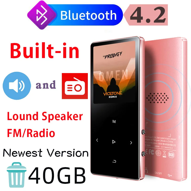 IQQ X2-reproductor de MP3 sin pérdidas, Walkman de Audio portátil HiFi con Radio FM, EBook, grabadora de voz, reproductor de música MP3, 40GB, Bluetooth 4,2