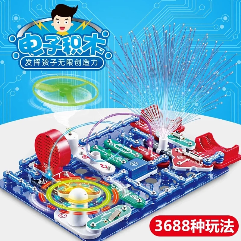 

3688-Electrical Boy Electronic Bricks Physics Experimental Electrical Circuitry Children'S Educational Assembly Toy