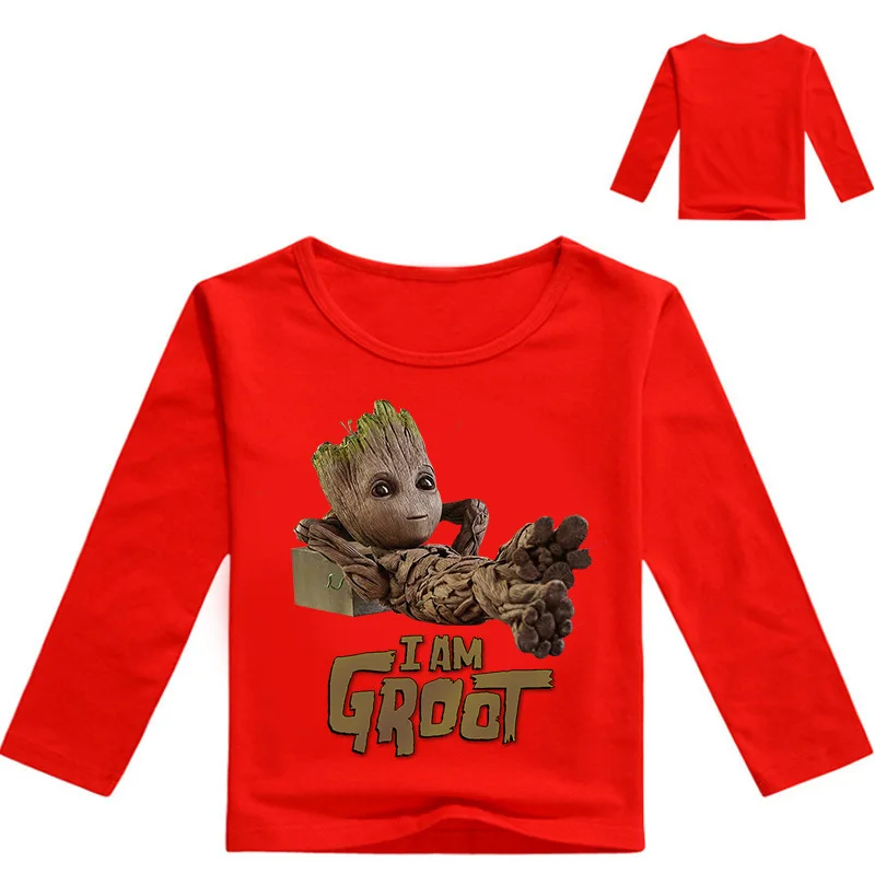Г., одежда футболки с принтом «I'm Groot», летние футболки одежда для детей футболки с длинными рукавами, топ, костюм футболки для мальчиков и девочек топы для девочек