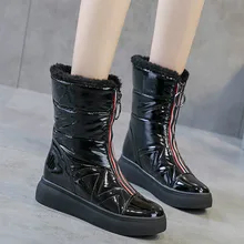 Женские зимние ботинки; зимняя теплая обувь; водонепроницаемая обувь; обувь на меху; женские ботинки на молнии