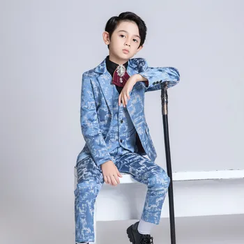 

YuanLu 3PCS Kids Suits For Boy Children Clothes Blazer Jacket Formal Coat For Wedding Party Piano(Blazer+Pants+Tie)