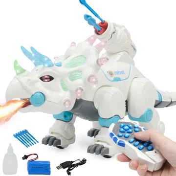 

Model Dinosaur Toy Model New Style Smart Atomization Spitfire Dinosaur Remote Control Electric Triceratops CHILDREN'S Toy