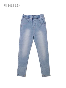 

Sumcico Fall Girls Jean Demin Kids Pant Toddlers Jean with Warm Fleece Lining Soft Cotton Fabric Pant Age2-14Y