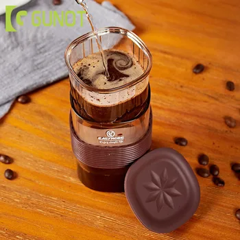 

GUNOT Portable 3 in1Coffee Filter Pot Tritan Drip Coffee Pot Coffee Kettle Barista Percolator Machine With Stainless Steel Filte