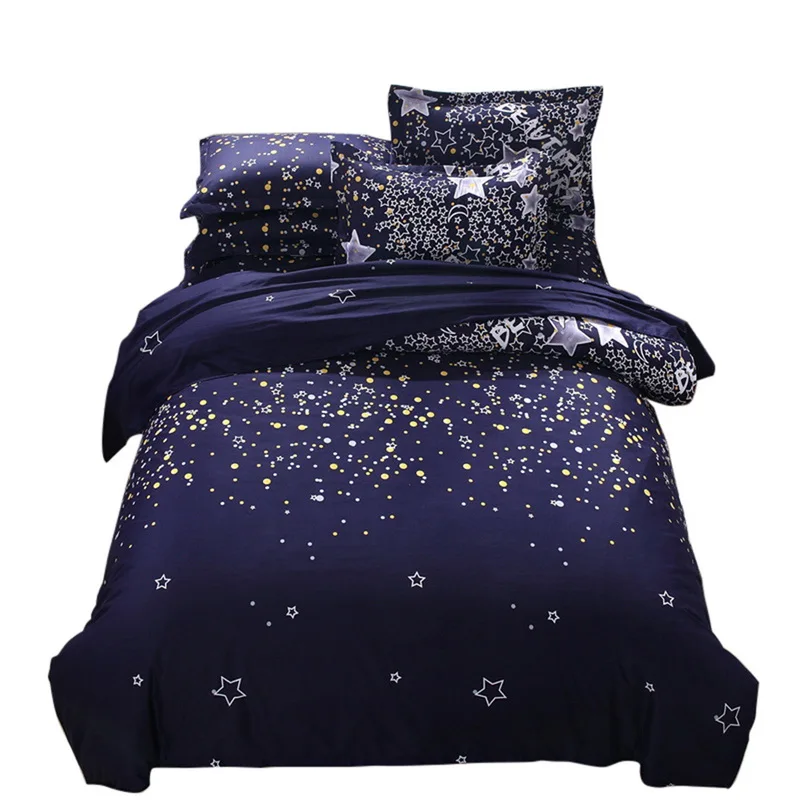 Горячее предложение 2/3 шт домашние постельные принадлежности синяя звезда мягкое Beding покрывало, Комплект постельного белья наволочка двойная полная Спальня украшение высокого качества - Цвет: Blue star