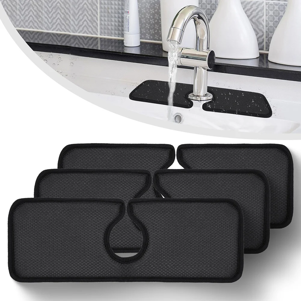 Faucet Wraparound Splash Catcher Absorbent Mat Dish Drying Pads for Kitchen Bathroom Rv Faucet Counter Sink Water Prevent