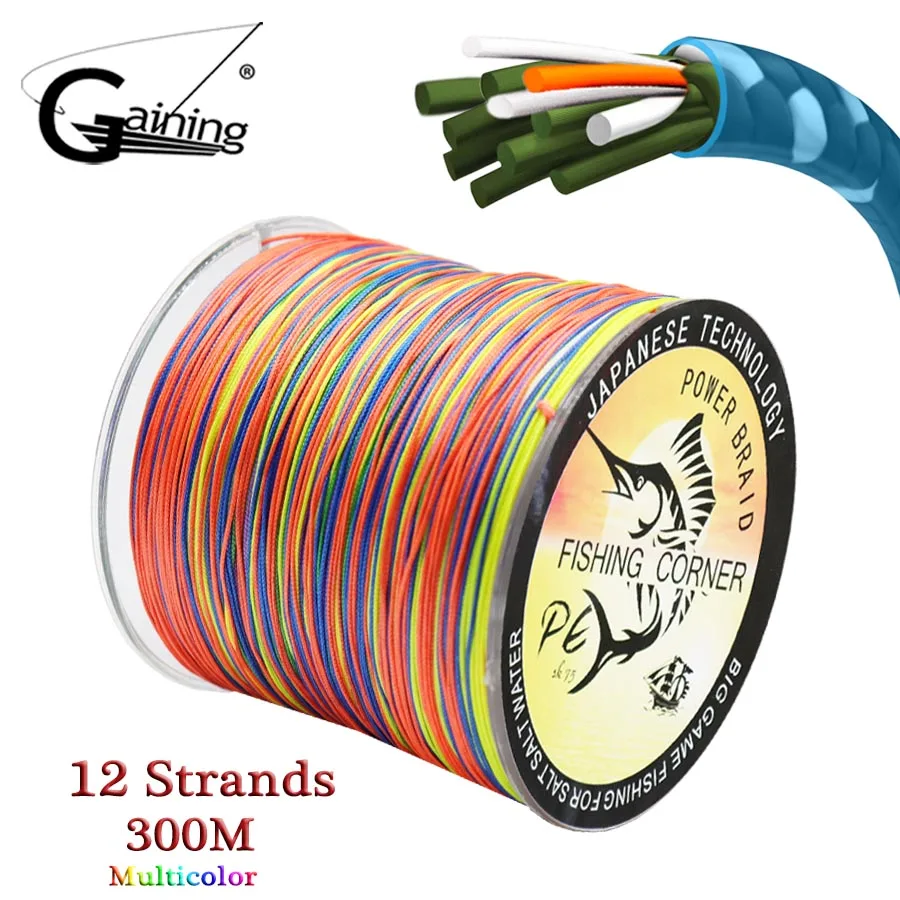 12 нитей 300 м/500 м/1000 м/1500 м плетеная леска многофиламентная 35-180LB многоцветный супер сильная японская PE леска соленая вода Рыбалка - Цвет: 12s300m Multi