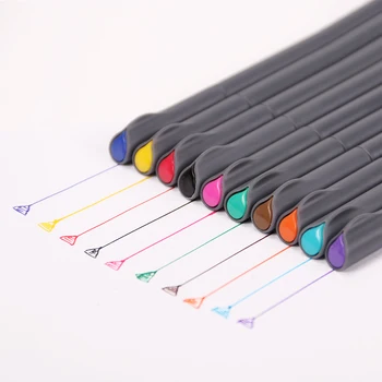 

10Color/Set 0.38mm Fine Line Drawing Pen for Manga Cartoon Advertising Design Water Color Pens Stationery Office School Supplies