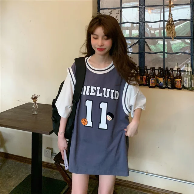 Basketball Jersey Women Loose Oversized 