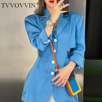 

loose Personality Black Blazer Women Collect Waist Single Breasted Fashion Slim 2020 New Autumn White Suit Coat Goddess SB08