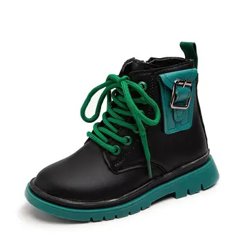 

Girls' Martin Boots Autumn Winter Autumn New Leather Children's Boots British Style Single Boots Boys' Warm Leather Boots 26-36